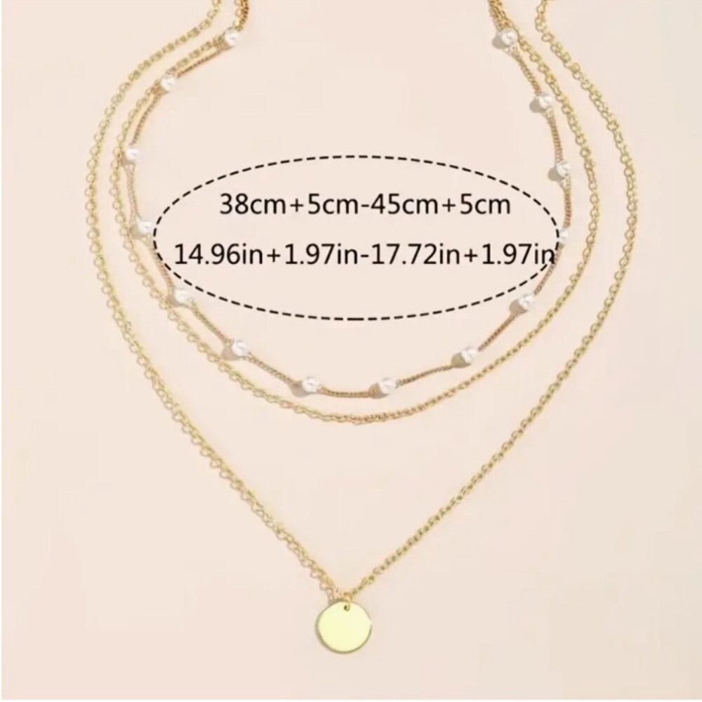 New 14K Gold Plated Layering Pearl Necklace - Picture 3 of 3